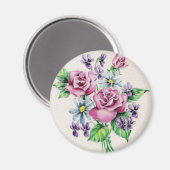 Vintage Blume Bouquet Magnet (Vorderseite/Rückseite)