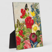 Vintage Blume Bouquet mit Schmetterlingen Fotoplatte (Seite)