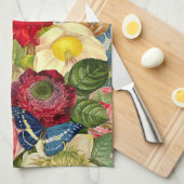 Vintage Blume Bouquet mit Schmetterlingen Handtuch (Viertel Falte)