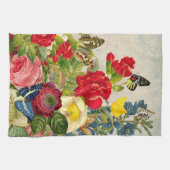 Vintage Blume Bouquet mit Schmetterlingen Handtuch (Horizontal)