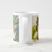 Vintage Blume Bouquet mit Schmetterlingen Jumbo-Tasse (Rückseite)