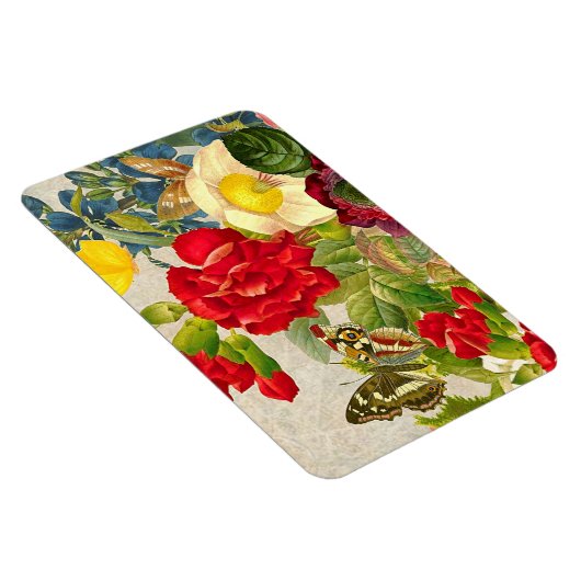 Vintage Blume Bouquet mit Schmetterlingen Magnet (Rechte Seite)