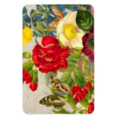 Vintage Blume Bouquet mit Schmetterlingen Magnet (Vertikal)