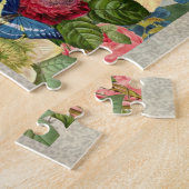 Vintage Blume Bouquet mit Schmetterlingen Puzzle (Seite)