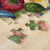 Vintage Blume Bouquet mit Schmetterlingen Puzzle (Seite)