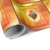 Vintage Blume Bouquet Personalisiert Geburtstag Geschenkpapier (Rolleneckpunkt)