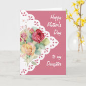 Vintage Blume Bouquet-Tochter Muttertag Karte (Gelbe Blume)