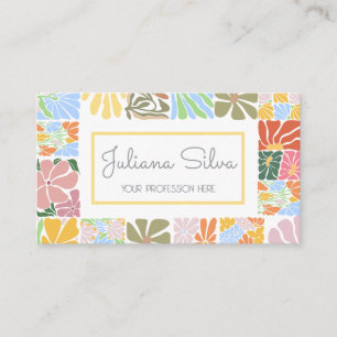 Vintage-Blume Bunt Retro mit QR Visitenkarte
