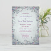 Vintage Blume & Butterfly Hochzeit Einladung (Stehend Vorderseite)