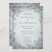 Vintage Blume & Butterfly Hochzeit Einladung (Vorne/Hinten)