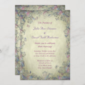 Vintage Blume & Butterfly Hochzeit Einladung (Vorne/Hinten)