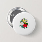 Vintage Blume Button (Vorne & Hinten)