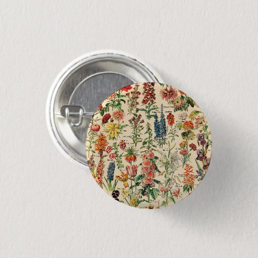 Vintage Blume Button (Vorne & Hinten)