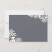 Vintage Blume Chacoal Gray Wedding RSVP Karte (Rückseite)
