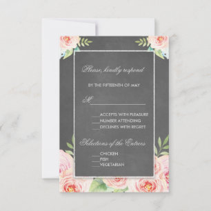 Vintage Blume Chalk Wedding RSVP