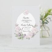 Vintage Blume Chic Wasserfarben Hochzeit Einladung (Stehend Vorderseite)