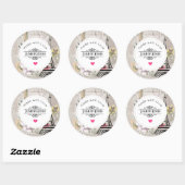 Vintage Blume Collage & Eiffelturm Küche Runder Aufkleber (Blatt)