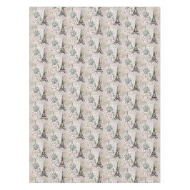 Vintage Blume Collage & Eiffelturm-Muster Tischdecke