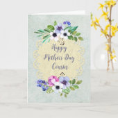 Vintage Blume Cousin Glückliche Muttertagskarte Karte (Gelbe Blume)