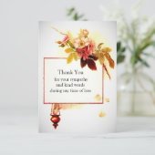 Vintage Blume Dankeschön Dankeskarte (Stehend Vorderseite)