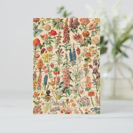 Vintage Blume Dankeskarte (Stehend Vorderseite)