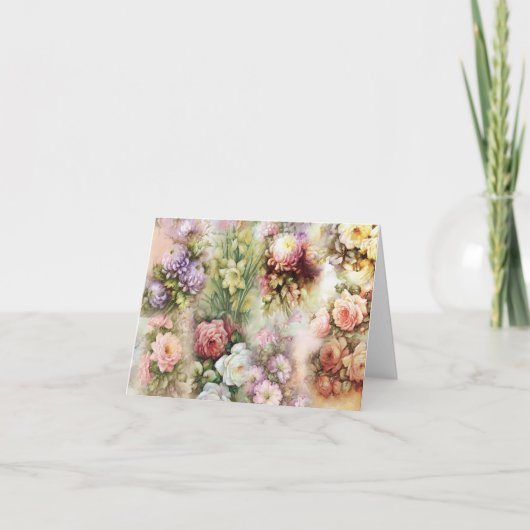 Vintage Blume Dankeskarte (Vorderseite)