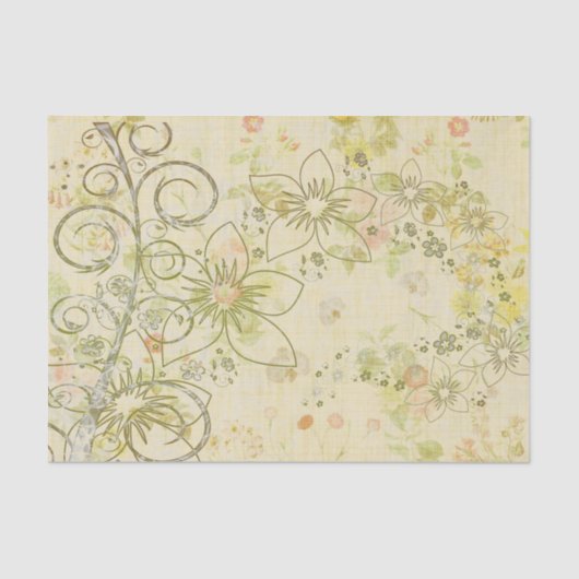 Vintage Blume Decoupage Seidenpapier (Vorderseite)