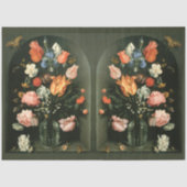 Vintage Blume Dekoupage Antikes Blumengemälde Seidenpapier (Vorderseite)