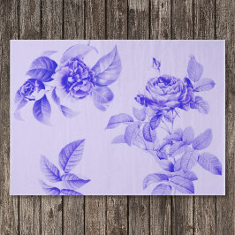 Vintage Blume der Blumendekoupage Lila Blaue Rose Seidenpapier