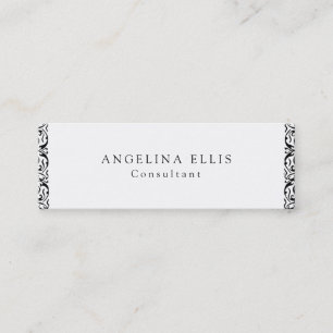 Vintage Blume der Haut Schwarz-weiß Beruflich Mini Visitenkarte