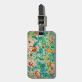 Vintage Blume der Rose "Grüner Sommergarten" Gepäckanhänger (Vorderseite vertikal)