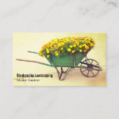 Vintage Blume der Schubkarre Gardener Custom Foto Visitenkarte (Vorderseite)