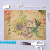 Vintage Blume der Sonnenblumen Französisch Seidenpapier (Handwerk)