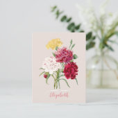 Vintage Blume drucken Postkarte (Stehend Vorderseite)