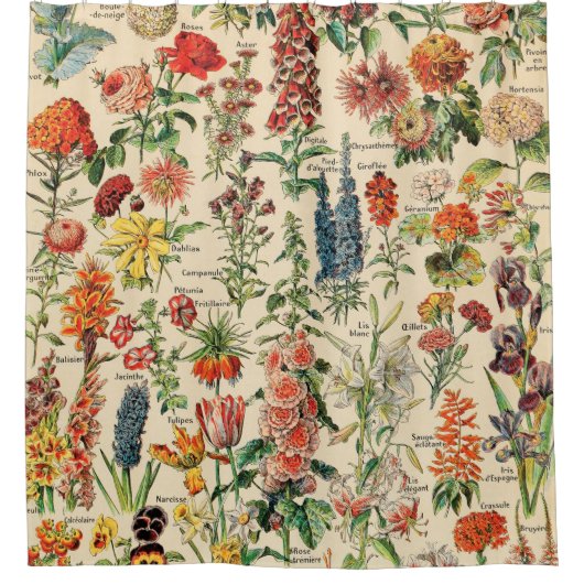 Vintage Blume Duschvorhang (Vorderseite)