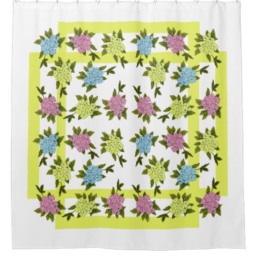 Vintage Blume Duschvorhang (Vorderseite)