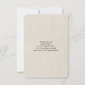 Vintage Blume, Eiffelturm und Burlap-Hochzeit Dankeskarte (Rückseite)