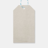 Vintage Blume, Eiffelturm und Burlap-Hochzeit Geschenkanhänger (Rückseite)