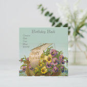 Vintage Blume Einladung (Stehend Vorderseite)