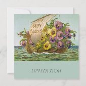 Vintage Blume Einladung (Rückseite)