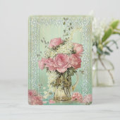 Vintage Blume - Einladungskarte Einladung (Stehend Vorderseite)