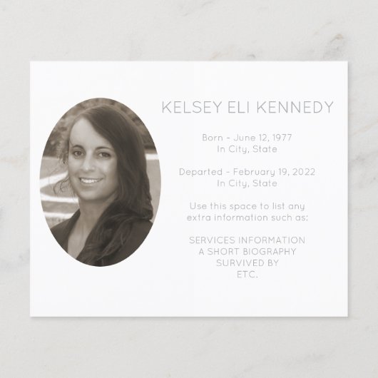 Vintage Blume elegante Beerdigung (Rückseite)