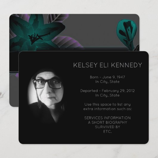 Vintage Blume elegante Beerdigung (Vorne/Hinten)