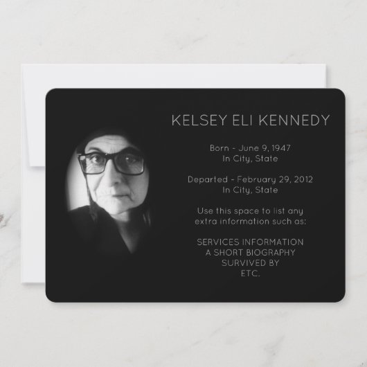 Vintage Blume elegante Beerdigung (Vorderseite)