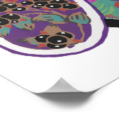 Vintage Blume, elegantes Jugendstil Klein Poster (Ecke)