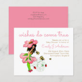 Vintage Blume Fairy Pink Bees Babydusche (Vorne/Hinten)