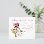 Vintage Blume Fairy Pink Bees Babydusche (Stehend Vorderseite)