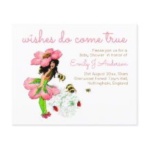 Vintage Blume Fairy Pink Bees Babydusche