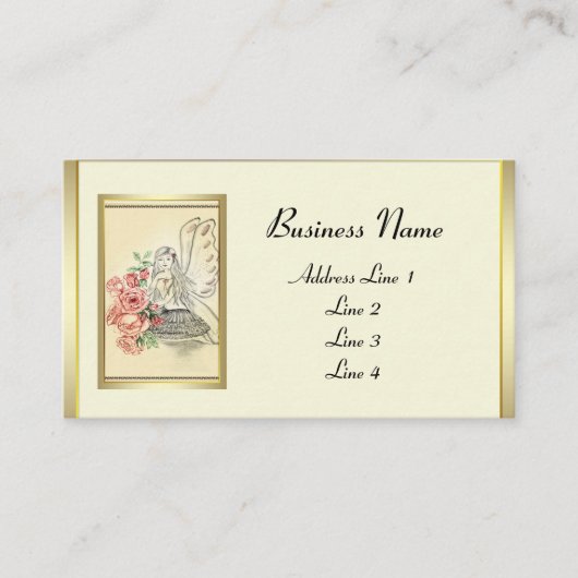 Vintage Blume Fairy Visitenkarte (Vorderseite)