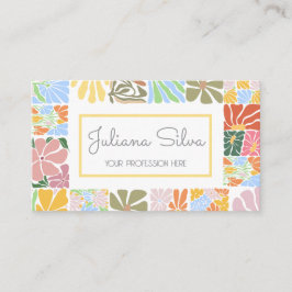 Vintage Blume farbenfrohe Retro-Visitenkarte Visitenkarte